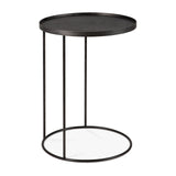 Tray Beistelltisch - lackiertes Holz - schwarz - rund - S - Tablett nicht enthalten - 49 x 49 x 66 cm - ZEN ZONE Furniture