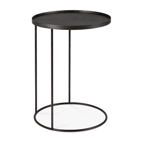 Tray Beistelltisch - lackiertes Holz - schwarz - rund - S - Tablett nicht enthalten - 49 x 49 x 66 cm - ZEN ZONE Furniture