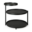Schwenkbarer Tray Beistelltisch - lackiertes Holz - schwarz - rund - XS - Tablett nicht enthalten - 54 x 49 x 52 cm - ZEN ZONE Furniture