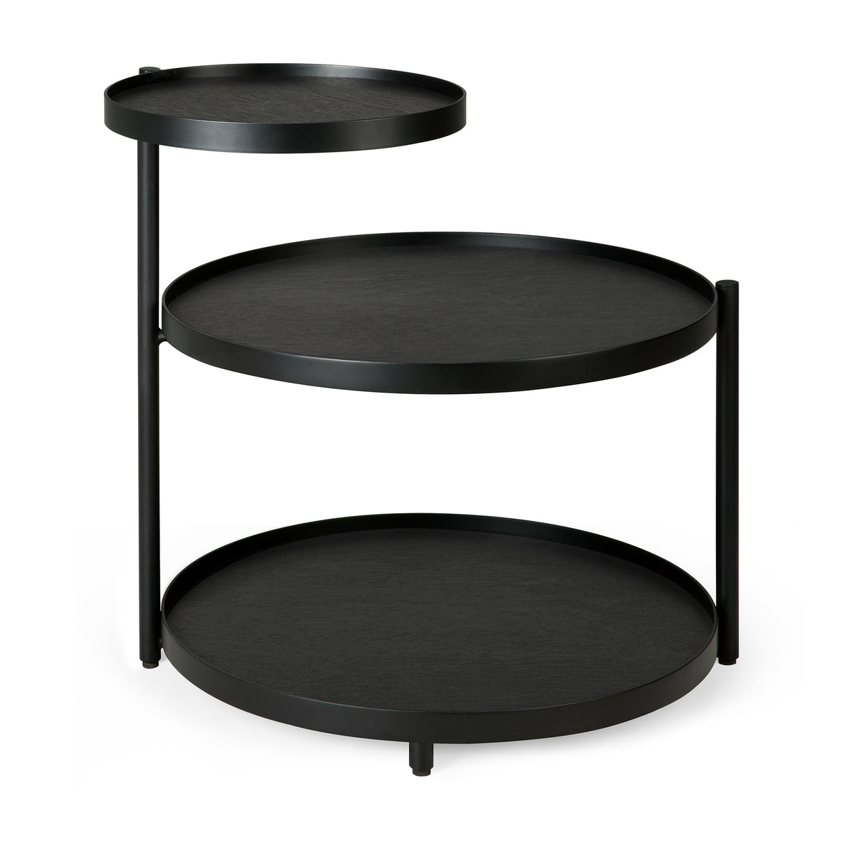 Schwenkbarer Tray Beistelltisch - lackiertes Holz - schwarz - rund - XS - Tablett nicht enthalten - 54 x 49 x 52 cm - ZEN ZONE Furniture
