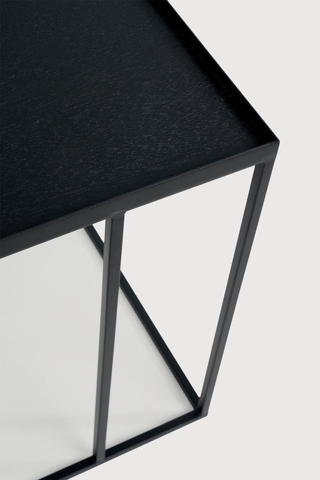 Tray Beistelltisch - lackiertes Holz - schwarz - quadratisch - S - Tablett nicht enthalten - 39 x 39 x 50 cm - ZEN ZONE Furniture