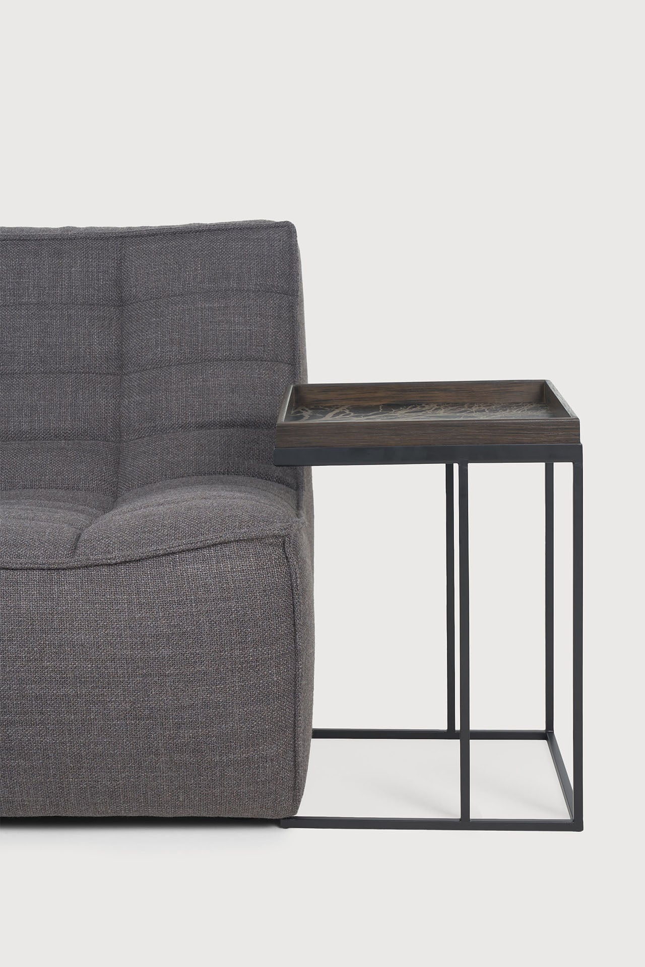 Tray Beistelltisch - lackiertes Holz - schwarz - quadratisch - S - Tablett nicht enthalten - 39 x 39 x 50 cm - ZEN ZONE Furniture