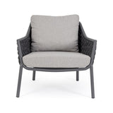 Outdoor Sessel mit Armlehne mit Kissen Everly Anthrazit QS22/Graphit - ZEN ZONE