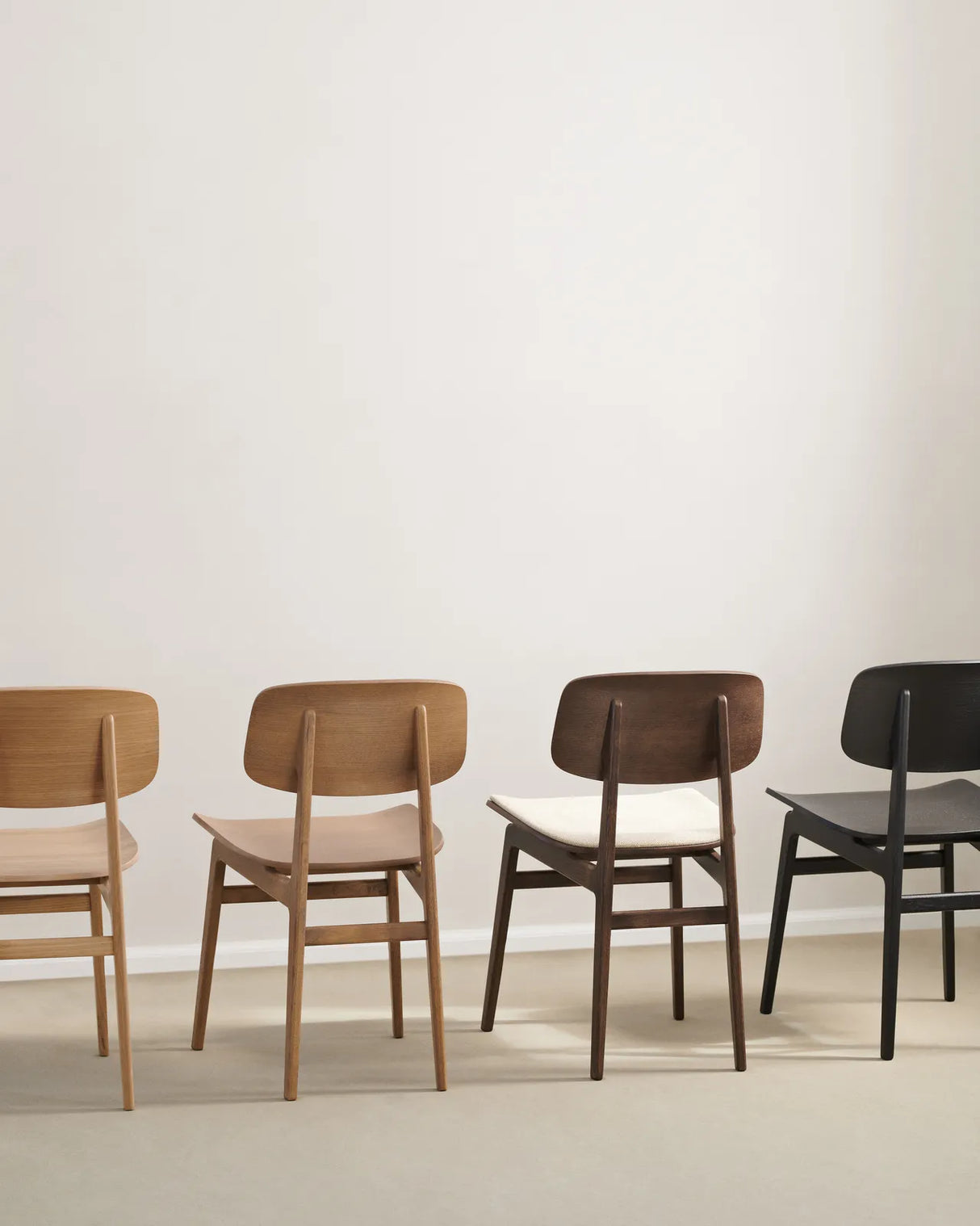 Dining chair NY11 made of solid oak, unpadded, 45.5×52×78 cm