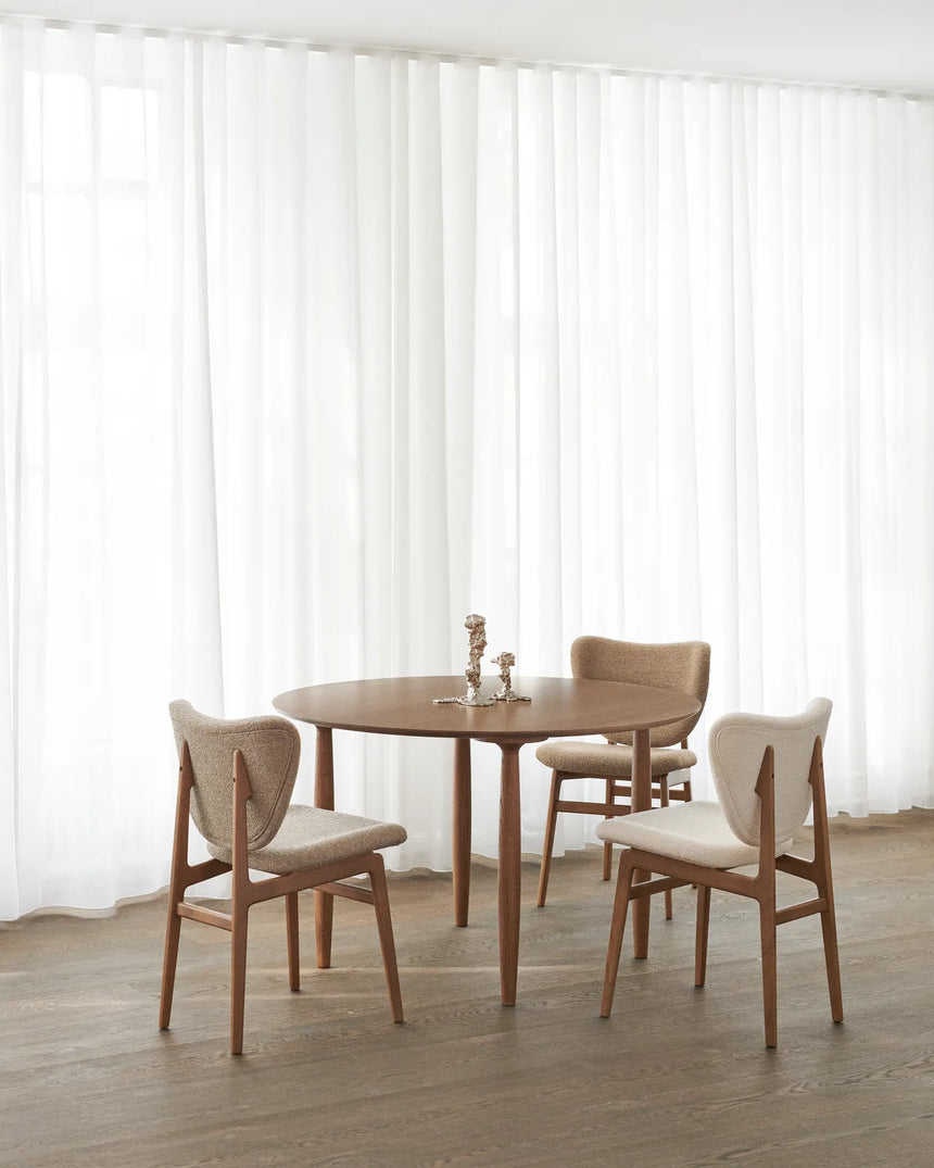 Esstisch Oku aus Eichenfurnier und Massivholz Eiche, rund, 120×120×74 cm - ZEN ZONE Furniture