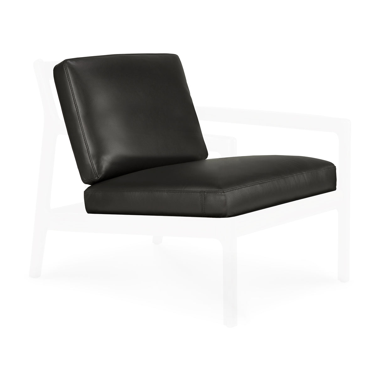 Jack Loungestuhlkissen Set - schwarzes Leder - 60 x 60 x 30 cm - ZEN ZONE Furniture