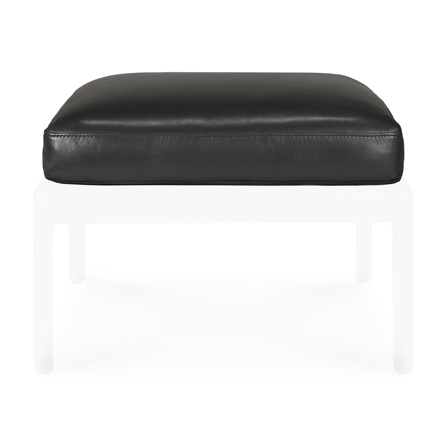 Jack Fußschemelkissen - schwarzes Leder - 53 x 47 x 10 cm - ZEN ZONE Furniture