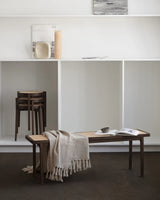 Sitzbank Le Roi aus Massivholz Esche und Rattan, 120×35×42 cm - ZEN ZONE Furniture