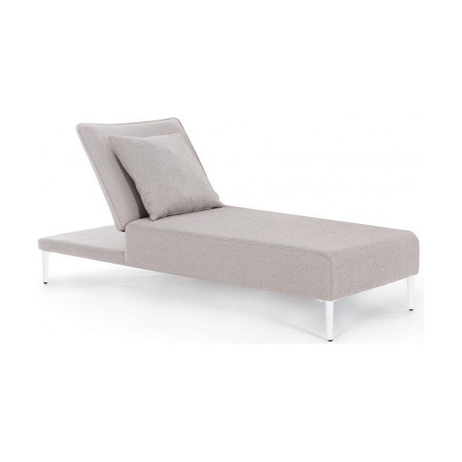 Gartenliege mit Kissen Viper Weiß QS20/Sand - ZEN ZONE