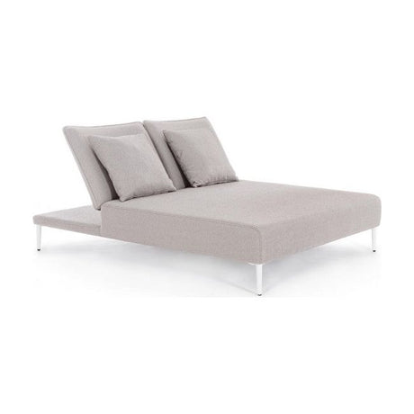 Gartenliege Doppel mit Kissen Viper Weiß QS20/Sand - ZEN ZONE