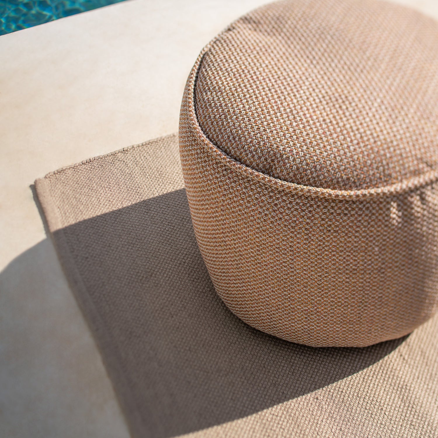 Donut Gartenpouf - Marsala kariert - 50 x 50 x 40 cm - ZEN ZONE