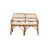 Nella 2-Sitzer Sofa Rattan Natur - inkl. Offwhite-Kissen - ZEN ZONE Furniture