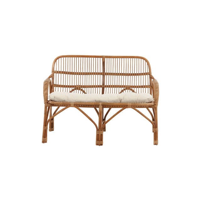Nella 2-Sitzer Sofa Rattan Natur - inkl. Offwhite-Kissen - ZEN ZONE Furniture