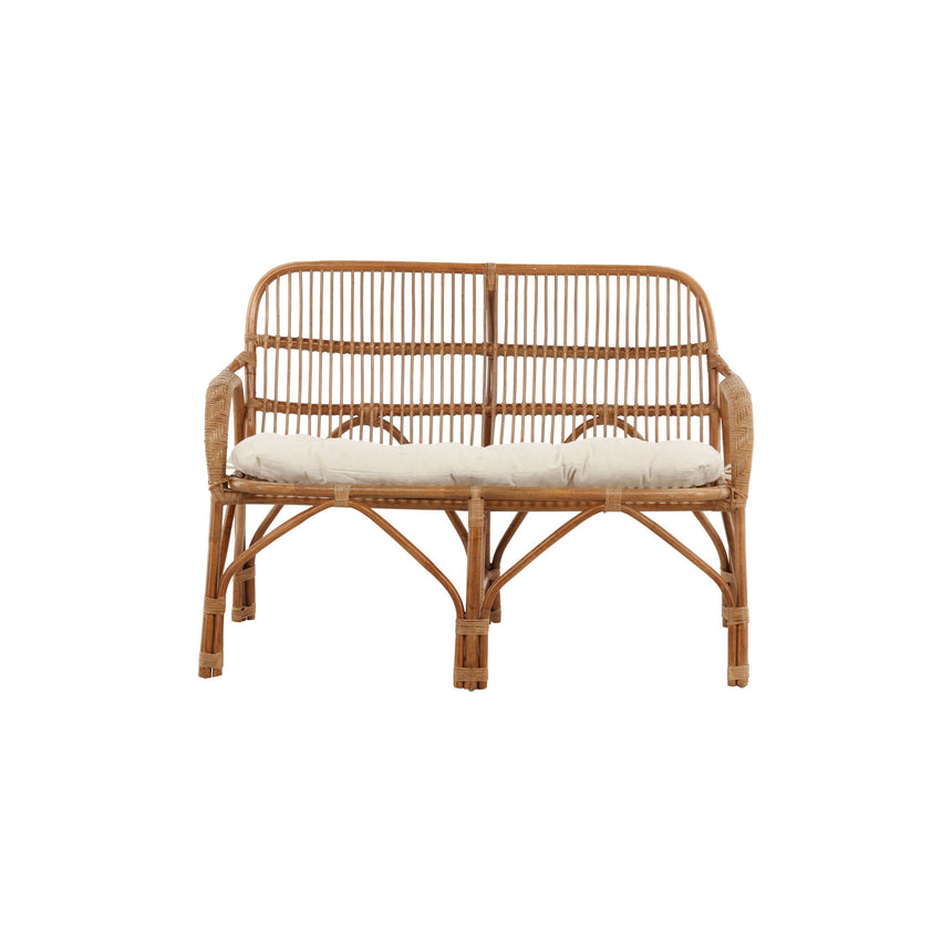 Nella 2-Sitzer Sofa Rattan Natur - inkl. Offwhite-Kissen - ZEN ZONE Furniture