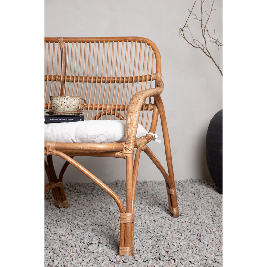 Nella 2-Sitzer Sofa Rattan Natur - inkl. Offwhite-Kissen - ZEN ZONE Furniture