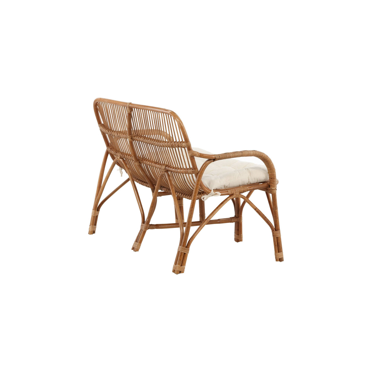 Nella 2-Sitzer Sofa Rattan Natur - inkl. Offwhite-Kissen - ZEN ZONE Furniture