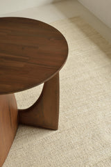 Geometric Beistelltisch - lackiertes Teak - braun - rund - 51 x 51 x 50 cm - ZEN ZONE Furniture