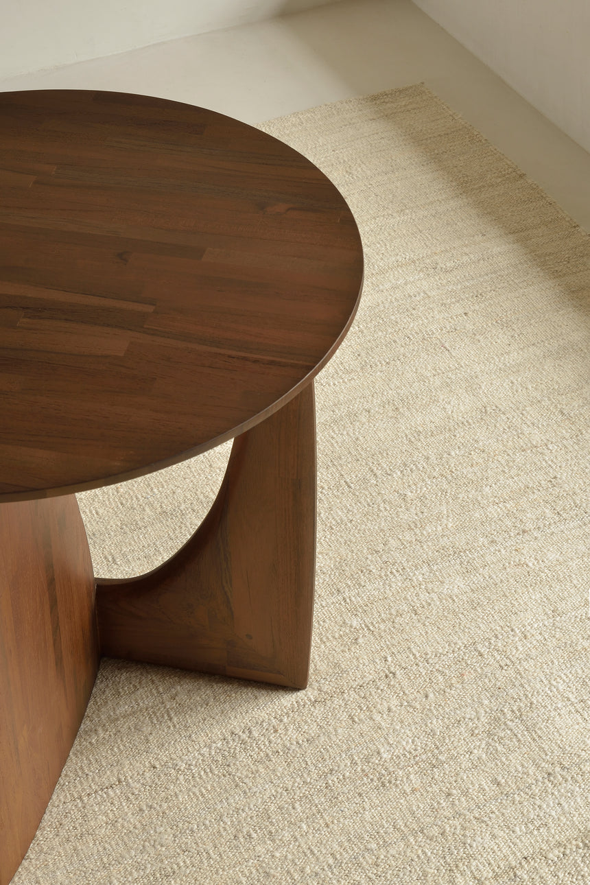 Geometric Beistelltisch - lackiertes Teak - braun - rund - 51 x 51 x 50 cm - ZEN ZONE Furniture