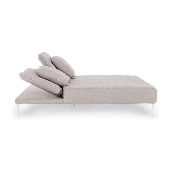 Gartenliege Doppel mit Kissen Viper Weiß QS20/Sand - ZEN ZONE