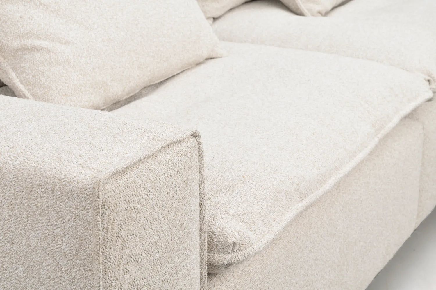 RAWLINS 3-Sitzer Sofa in Sandra Hellbeige, 259x116x85 cm - ZEN ZONE Furniture
