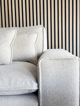 Canapé 3 places RAWLINS, coloris Sandra beige clair, 259 x 116 x 85 cm