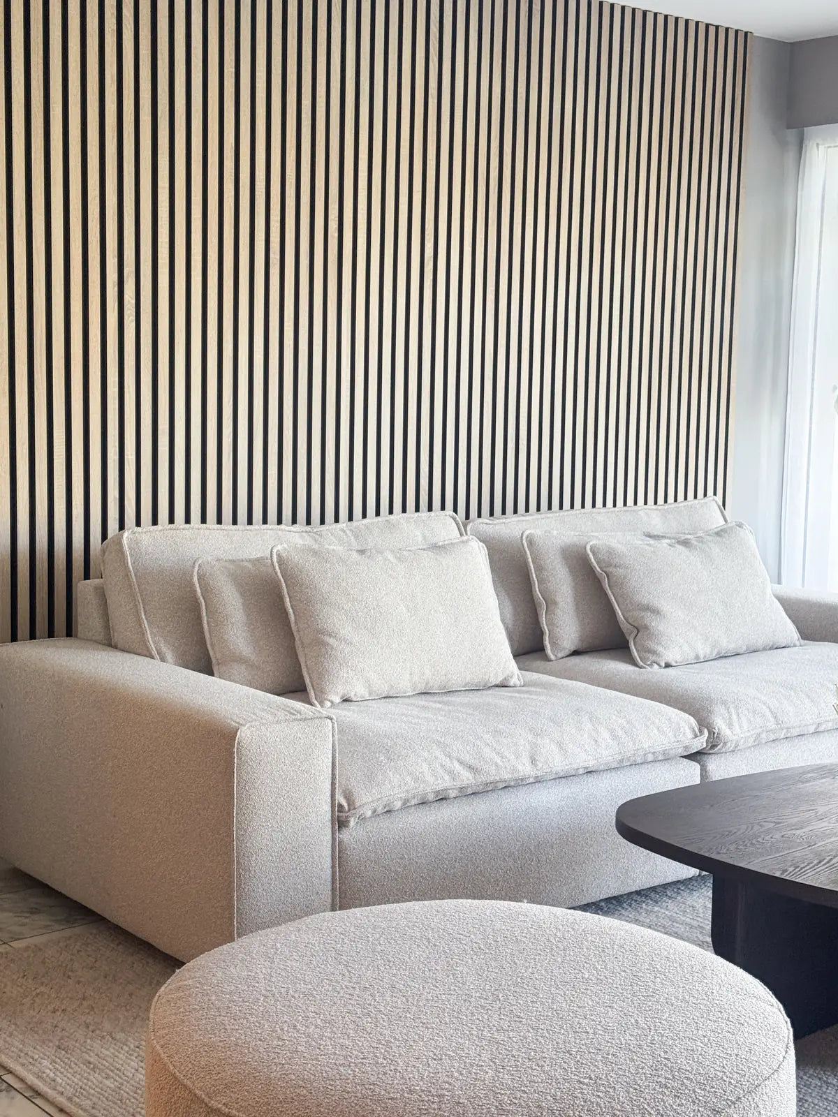 Canapé 3 places RAWLINS, coloris Sandra beige clair, 259 x 116 x 85 cm