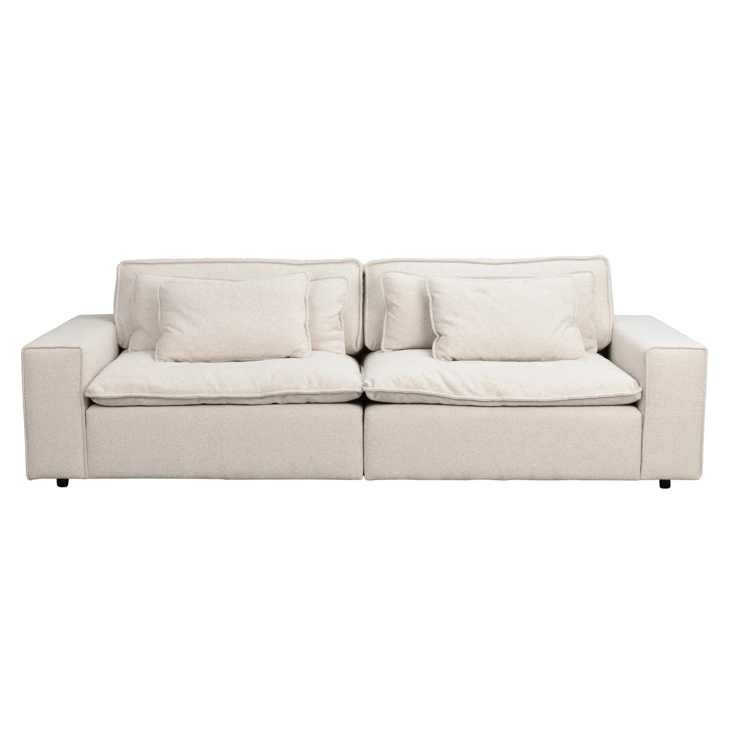 RAWLINS 3-Sitzer Sofa in Sandra Hellbeige, 259x116x85 cm - ZEN ZONE Furniture