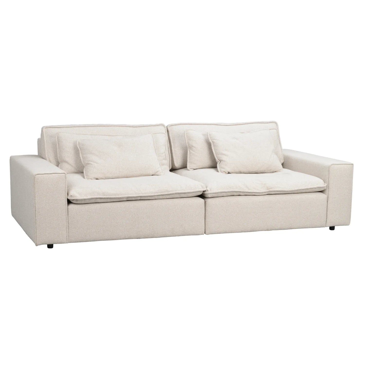 RAWLINS 3-Sitzer Sofa in Sandra Hellbeige, 259x116x85 cm - ZEN ZONE Furniture