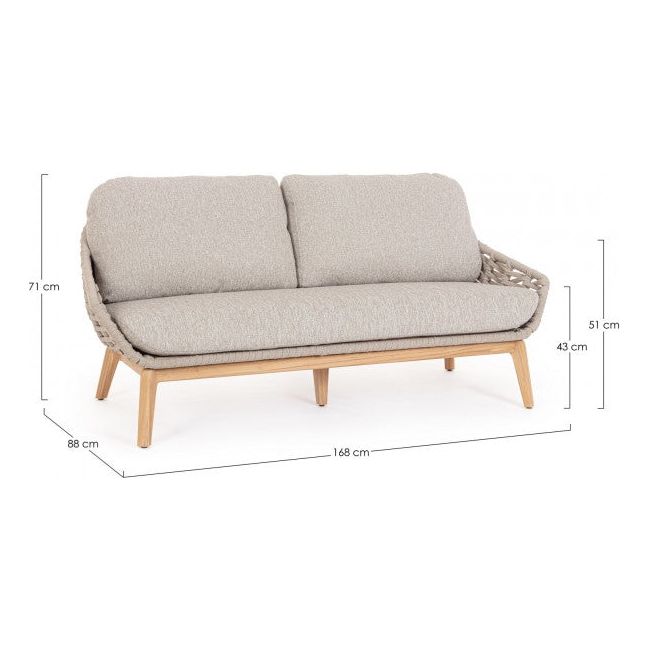 Outdoor Sofa 2-3er Platz mit Kissen Tamires Beige - ZEN ZONE