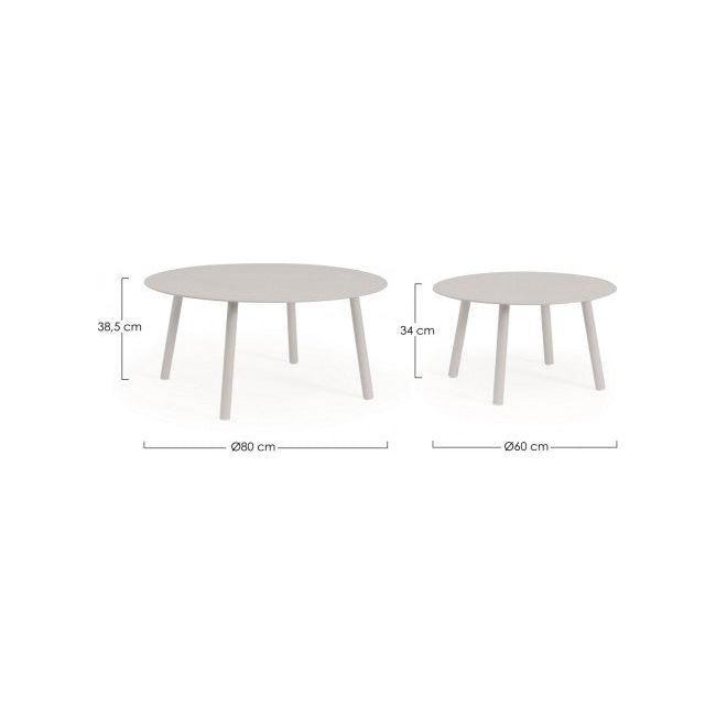 Outdoor Beistelltisch 2er Set Aminta Moon WG - ZEN ZONE