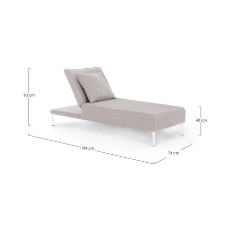 Gartenliege mit Kissen Viper Weiß QS20/Sand - ZEN ZONE