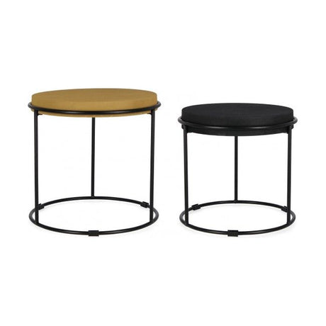 2er Set Couchtisch Ketaki Senf/Schwarz - ZEN ZONE