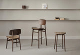 Tabouret de comptoir NY11 en chêne massif, non rembourré, 45,5 × 52 × 98 cm