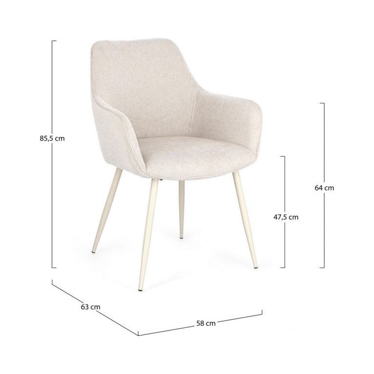 Stuhl mit Armlehne Cora Beige/Beige - ZEN ZONE