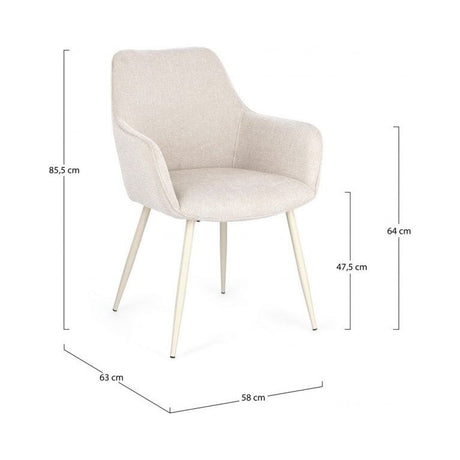 Stuhl mit Armlehne Cora Beige/Beige - ZEN ZONE