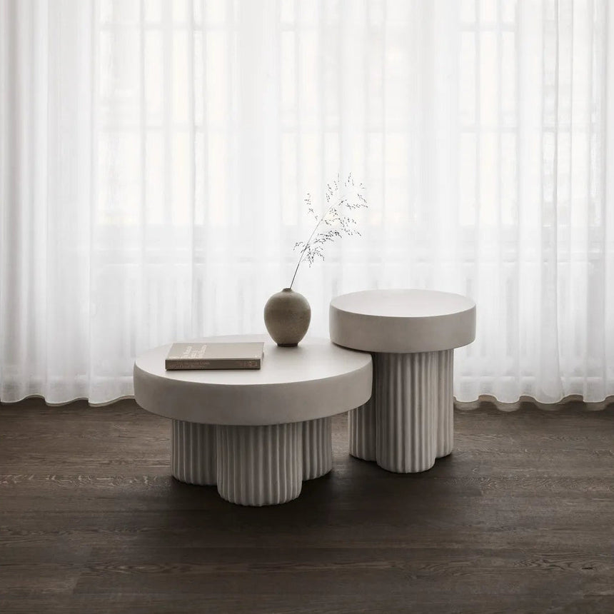 Beistelltisch Gear aus Beton, rund, 45×45×49 cm - ZEN ZONE Furniture