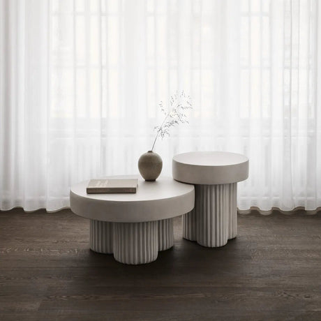 Couchtisch Gear aus Beton, rund, 70×70×38 cm - ZEN ZONE Furniture