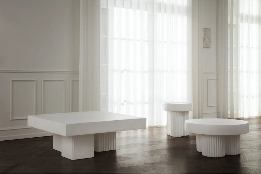 Beistelltisch Gear aus Beton, rund, 45×45×49 cm - ZEN ZONE Furniture