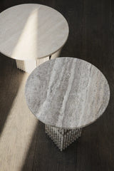 Beistelltisch SoHo aus Travertin, 40×40×50 cm - ZEN ZONE Furniture
