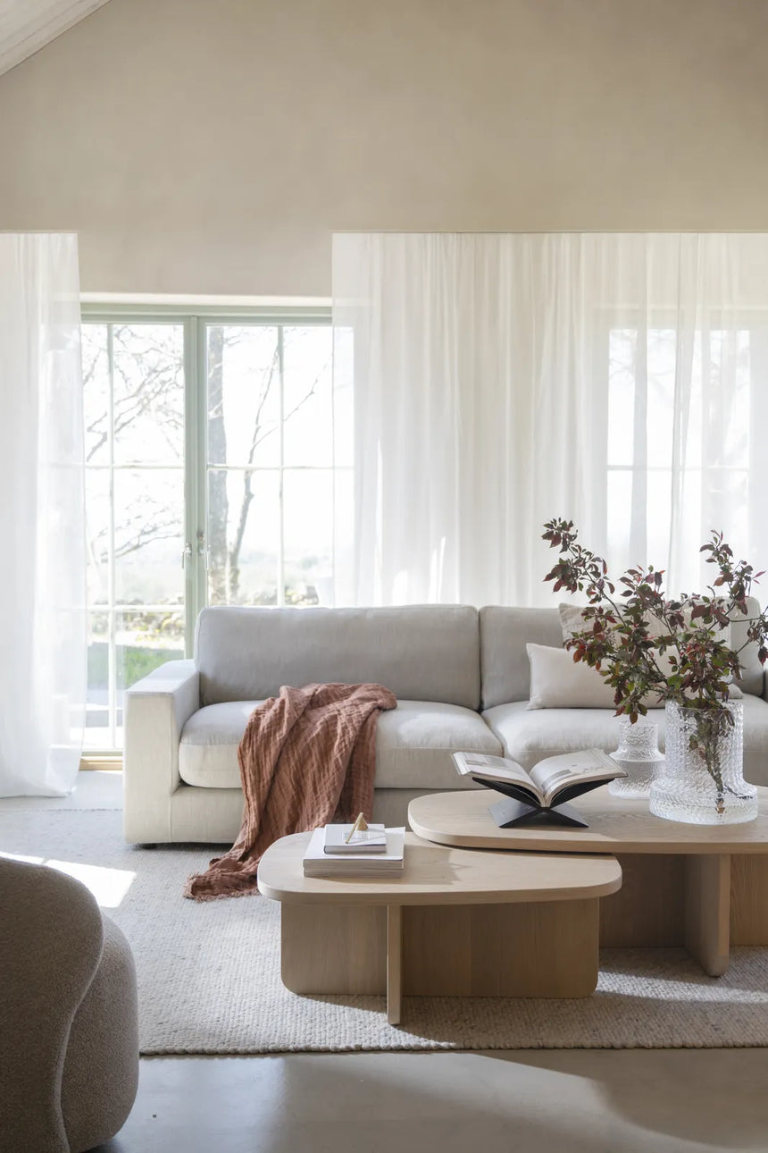 BILLINGS Couchtisch aus Eiche Weiß pigmentiert 118x73x39cm - ZEN ZONE Furniture