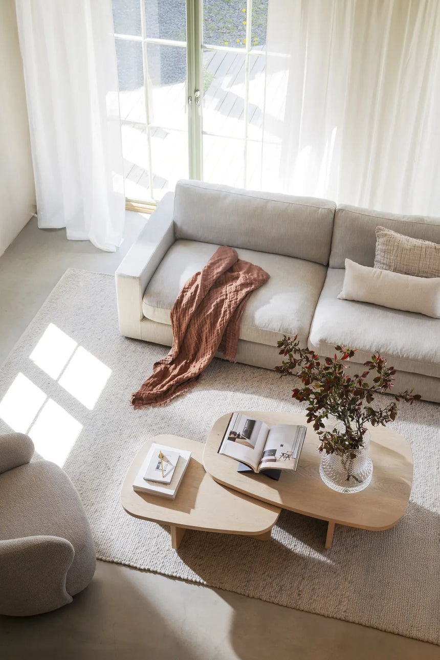 BILLINGS Couchtisch aus Eiche Weiß pigmentiert 118x73x39cm - ZEN ZONE Furniture
