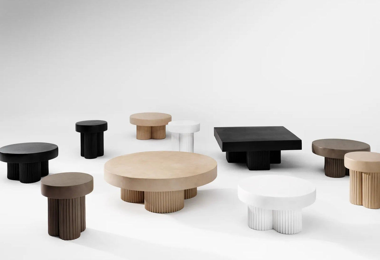 Couchtisch Gear aus Beton, rund, 120×120×39 cm - ZEN ZONE Furniture