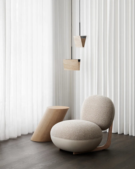 Beistelltisch Tilt aus Beton oder Eichenfurnier, 60×35×50 cm - ZEN ZONE Furniture