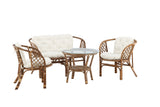 Wera Lounge Set Rattan / Offwhite Kissen