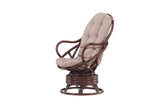 Swing Loungechair Rattan Walnuss dunkel / Beige