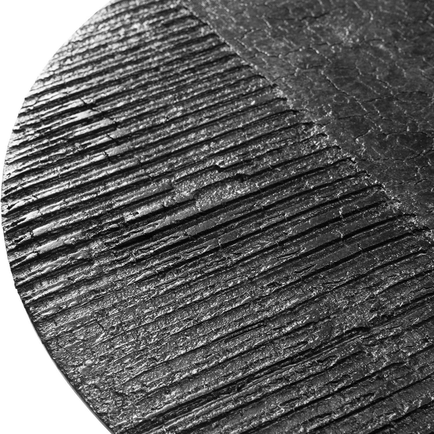 Luna Couchtisch - Mineralien - Schwarz - Lava linear - rund - ZEN ZONE