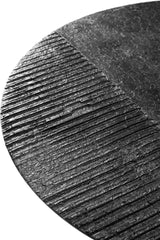 Luna Couchtisch - Mineralien - Schwarz - Lava linear - rund - ZEN ZONE