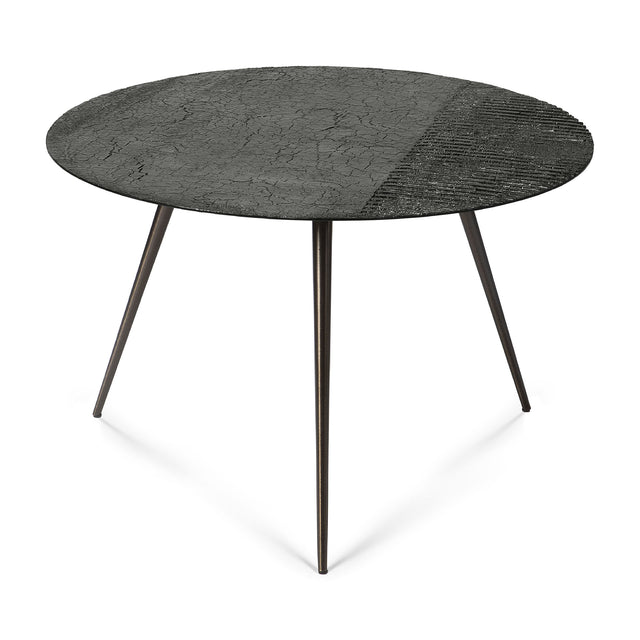 Luna Couchtisch - Mineralien - Schwarz - Lava linear - rund - ZEN ZONE