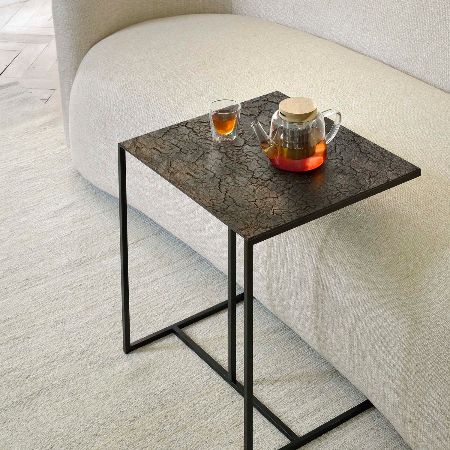 Triptic Beistelltisch - Mineralien - Whisky - Lava - rechteckig - 45 x 40 x 51 cm - ZEN ZONE Furniture