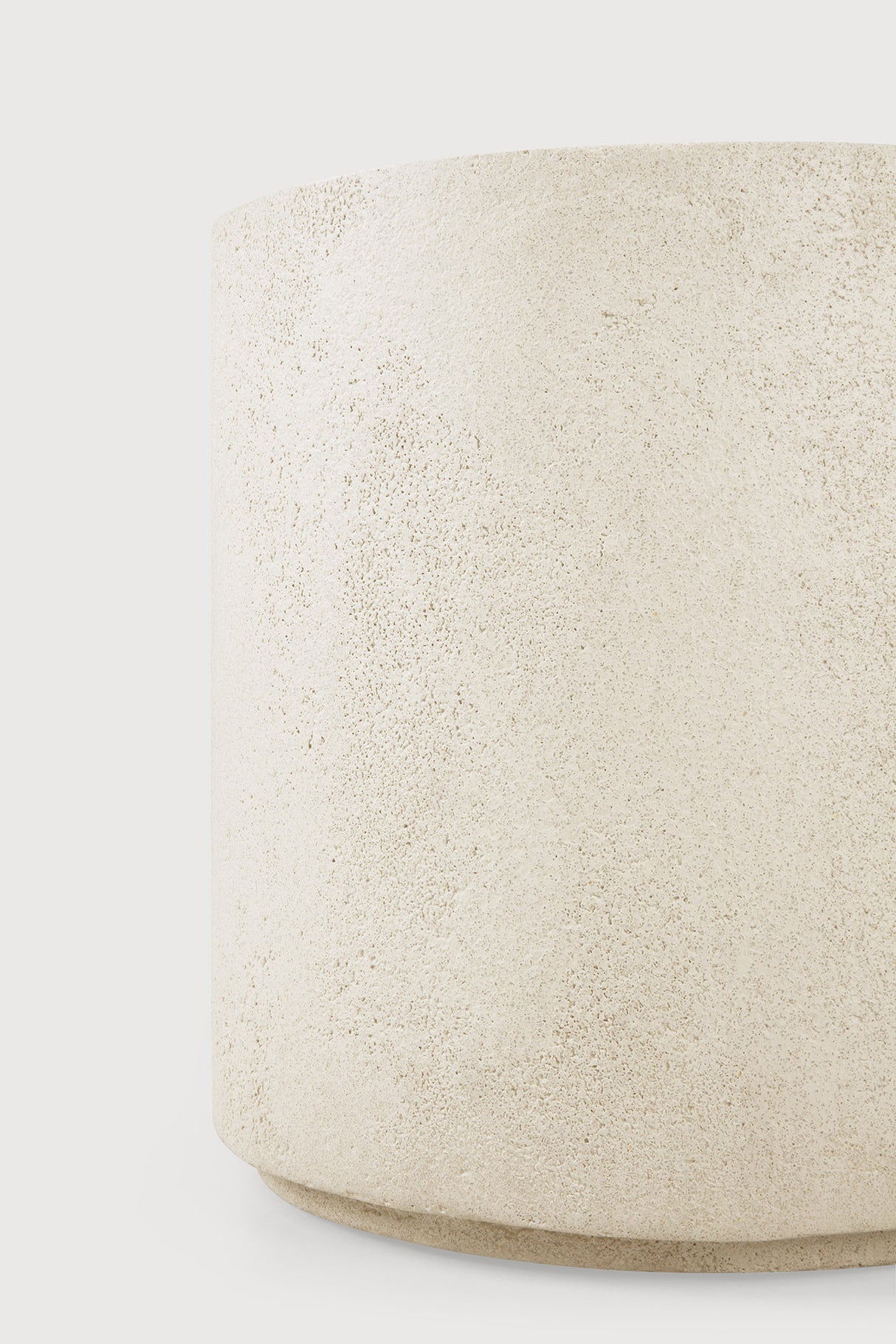 Elements Beistelltisch - Mikrozement - Off White - rund - 40 x 40 x 42 cm - ZEN ZONE Furniture